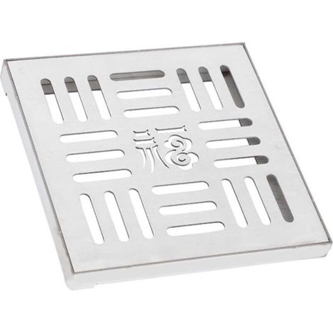 Grille d'évacuation en acier inoxydable, grille d'évacuation extérieure, siphon de sol carré 150/200/300 mm (1/4)