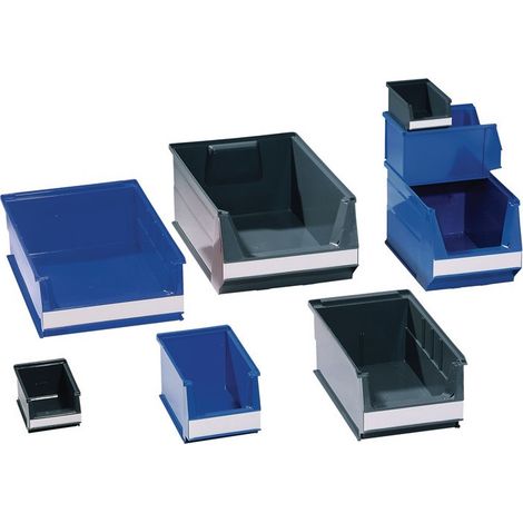 Contenedor de almacenamiento L350 / 300xW210xH200mm PE-regenerate gris LOCKWEILER (Por 10)