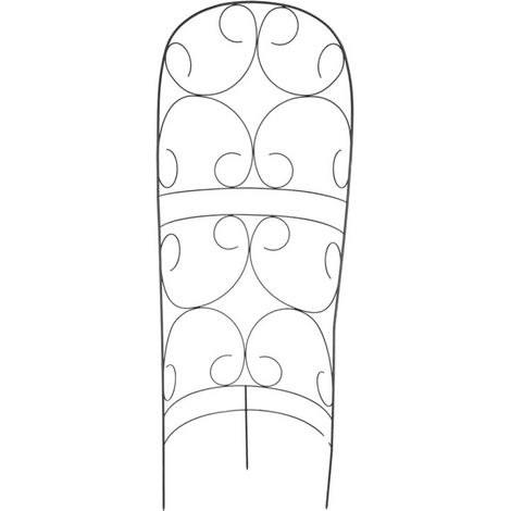 Support Plantes Volutes Demi Cercle - Métal Noir - 56,5 x 27,5 x H 167,5 cm - Livraison gratuite