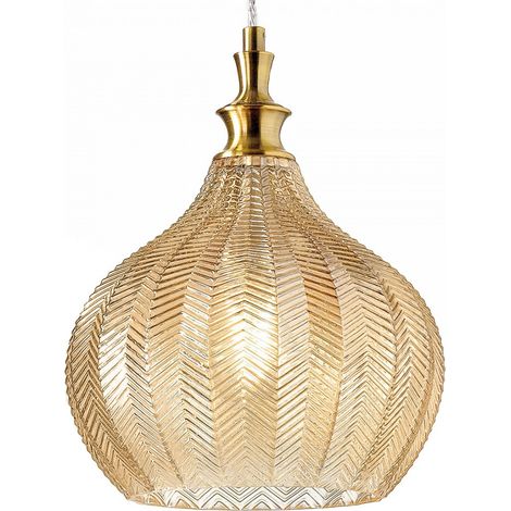 Lampadario classico gea luce cleofe s11 e27 led vetro ambra lampada sospensione