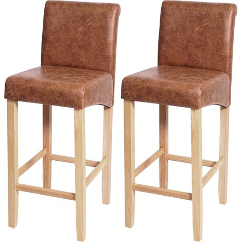 [NEUWERTIG] 2er-Set Barhocker HHG-717, Barstuhl Tresenhocker Wildlederimitat, helle Beine, Textil