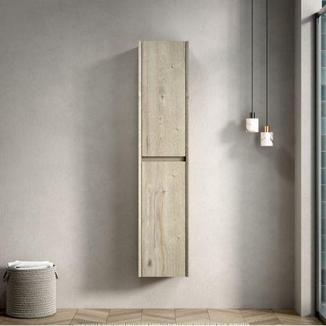 meuble rangement armoire salle de bain 140 cm blanc OKMYHOME (1/5)