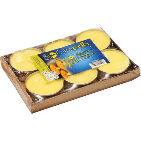 12 x CITRONELLA TEA LIGHT MADE IN ITALY D 60X25 MAXI  6 PZ