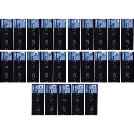 Küssner 25 Pezzi Carta Abrasiva, rete abrasiva: lunghezza 28cm, ampio 11,5cm, grana 120, Griglie per levigatrici a mano, abrasivi per levigatura a secco, nero, A1010-141112 (1/2)