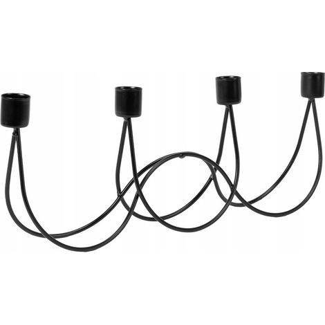 Candelabro de metal negro MAT loft para 3 velas (1/5)