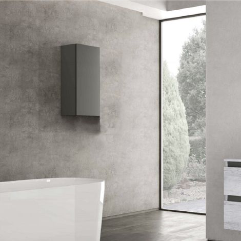 Pensile sospeso singolo CUBE con anta reversibile Grafite Opaco (1/3)