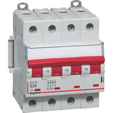 Interrupteur-sectionneur DX³-IS à déclenchement 4P 400V - 63A - 4 modules - 406544