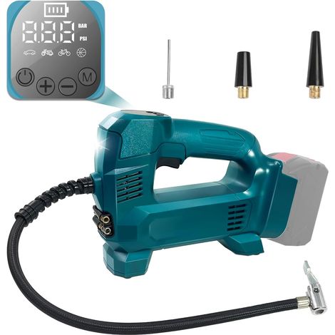 Compresseur sans fil pour batterie 18 V, 150 psi, compresseur d'air portable avec manomètre numérique, pour voiture, moto, ballons de vélo (pas de batterie) (1/5)