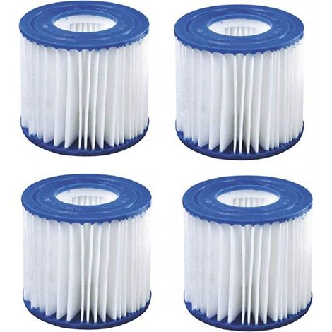 Filtres de piscine - 13,5cm x ø10,5cm - lot de 4 pièces - pompe type 2 - jusqu'à 3028 litres par heure (1/3)