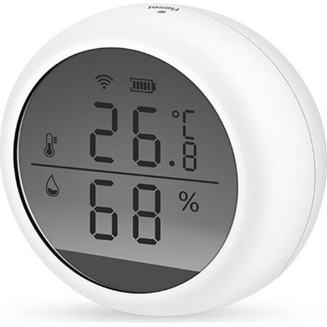 Thermomètre Intérieur Hygromètre WiFi, Contrôle à Distance par APP Écran LCD HD USB/AAA, Moniteur d’Humidité et de Température Connecté avec Alexa/Google Assistant et Tuya,1 pièce, blanc, (1/5)