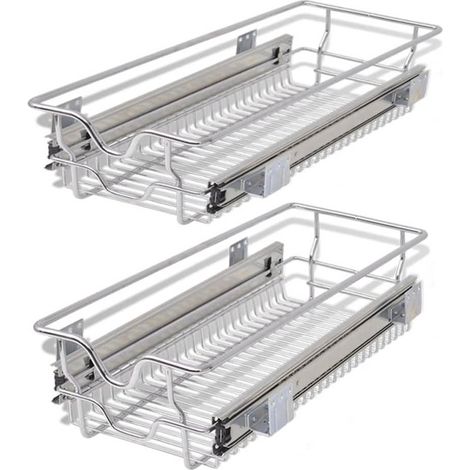 FIMEI Panier en treillis métallique 2 pcs 300 mm Argenté (1/5)
