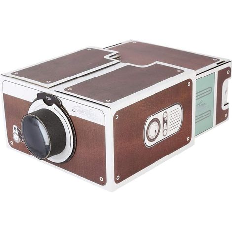 Projecteur de Smartphone en Carton Bricolage, Mini-génération de projecteur de téléphone Portable Intelligent Portable de deuxième génération de Bricolage Home cinéma (1/5)