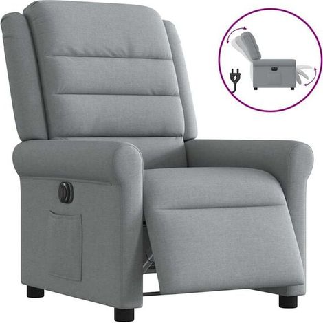 Fauteuil inclinable électrique en tissu gris clair (1/5)