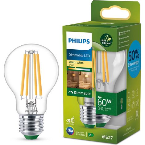 Led e27 normal a60 4w 60w klar 840lm dimmbar 2700k energieklasse a (1/5)