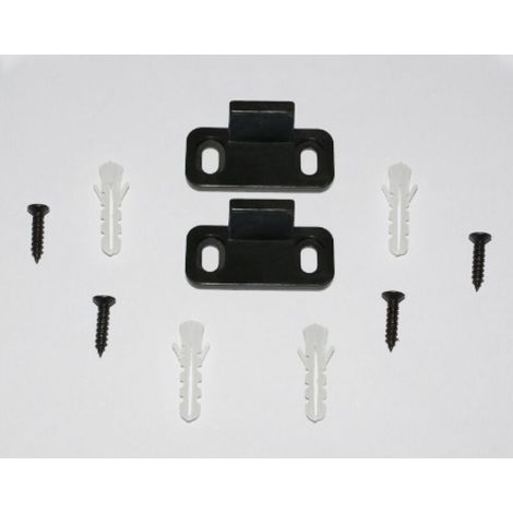 Binari per porte scorrevoli, fermaporta in acciaio al carbonio e plastica nera, confezione da 2, supporto per pavimento con binario inferiore per armadietti (1/4)