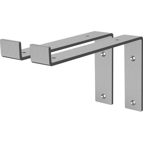 ML-Design 2 Stück Regalhalterung 25x4x14,5 cm, Grau, aus Metall, 10 Zoll Regalhalterungen, Industrielle Regalwinkel, Regalträger für Wandmontage, 90Grad Wandhalterung, L-Form Wandregal, mit Schrauben