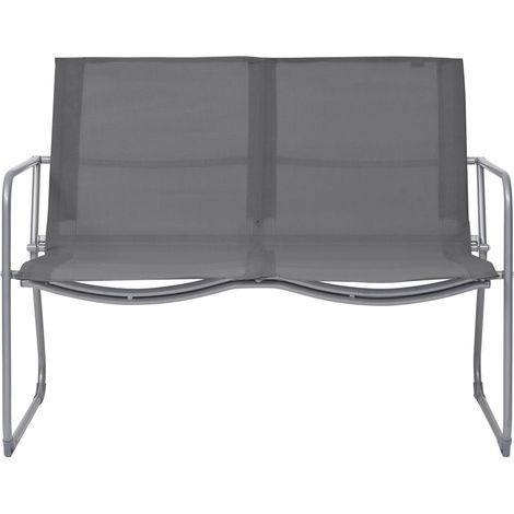 vidaXL 4 Piece Garden Lounge Set Fabric & Steel Grey