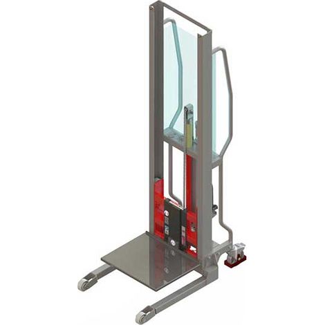 Impilatore manuale con piano in inox - Sollevamento massimo 1350 mm - Carico massimo 100 kg - Industria alimentare, chimica e farmaceutica - 8090000001