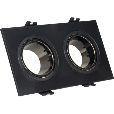 Aro Downlight Cuadrado Basculante Doble GU10 / MR16 - Bajo (1/5)