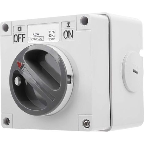 IP66 250V Wasserdichter 2-Positionen-Drehschalter, staubdichter Ein-/Ausschalter für den Außenbereich (2P32A) (1/5)