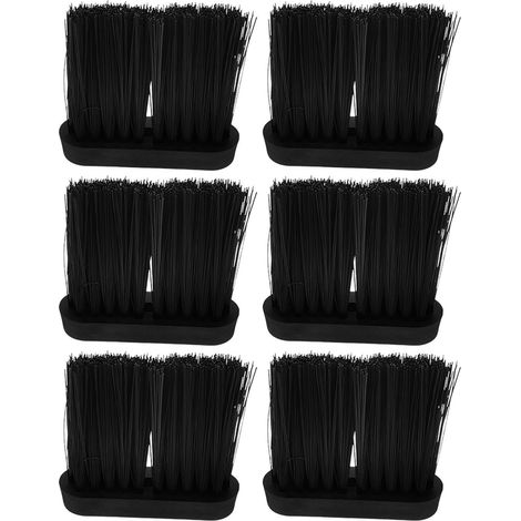 Brosse de nettoyage cheminée, 6 têtes rechange noires en plastique (1/5)