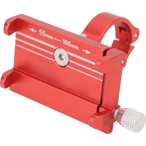 Support téléphone haute dureté résistant à la corrosion montage ferme pour guidon 31,8mm 25,4mm 22,2mm rouge (1/5)