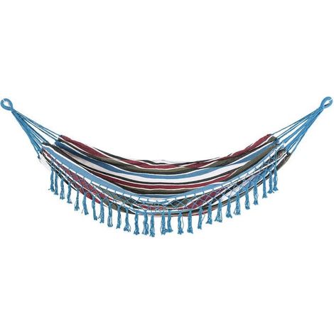 Tragbare Reisehängematte, Hängematte im Hippie-Chic-Stil, Leinen-Quastenhängematte, 200 x 150 cm, Farbe