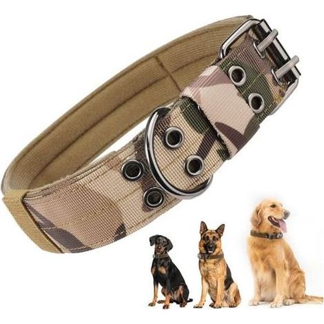 Lntyq Collier Grand Chien, Collier pour Chien Collier de Chien Réglable Tactique Licol Chien pour Grandes Races, Résistant, Entraînement de Chasse, Tels Que Le Berger Allemand/Le Labrador(53-63 cm) XL (1/5)