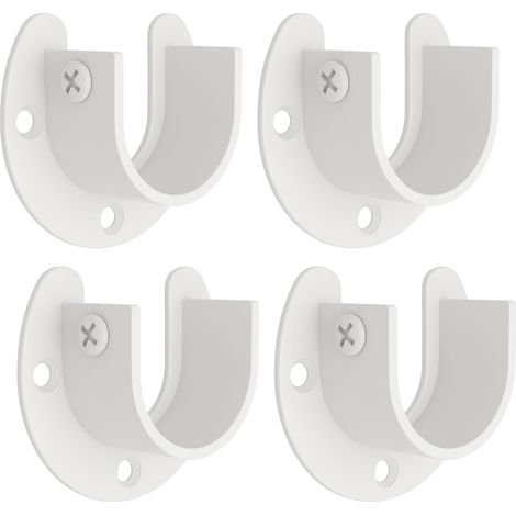 4 Pcs - Support Tringle - Fixation Rideau - Acier Inoxydable Réglable Pour Tige 24-29mm Dressing Salle De Bain Blanc 5,2x4,2x2,2cm (1/5)