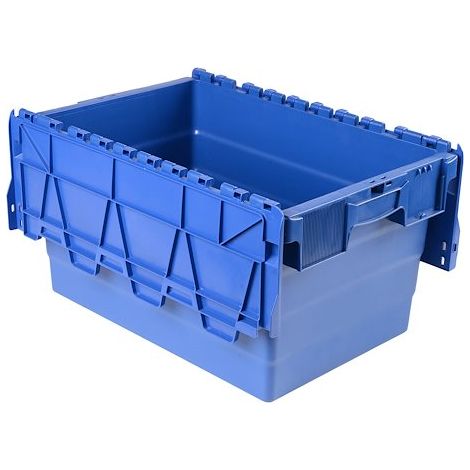 Bac de stockage navette avec couvercle en plastique bleu - 54 litres (1/2)