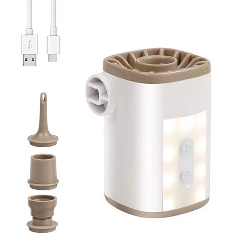 Mini pompe à air électrique sans fil portable avec lumière 3600mAh USB rechargeable gonflage rapide