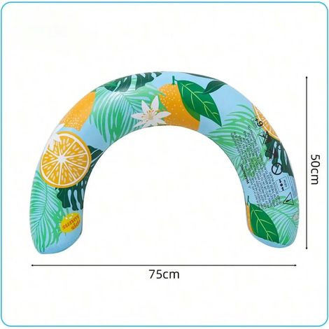 Bouée gonflable imprimée en forme de U, portable et à haute flottabilité.