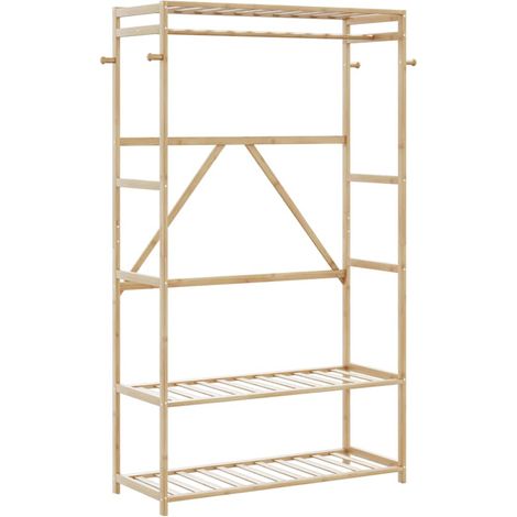 Kleiderständer mit Ablagen 110x40x175 cm Bambus vidaXL (1/5)