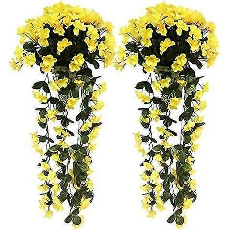 Künstliche lila Blume zum Aufhängen an der Wand, Seidenblume, künstliche Blume (1/2)