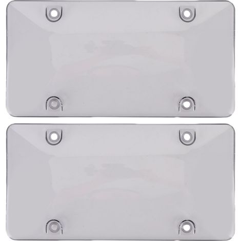 12x6 Zoll Kennzeichenabdeckung, 2 Stück, transparente Schutzhülle, Nummernschildhalter, universelle Abdeckung passend für US-amerikanische und kanadische Fahrzeugrahmen (1/5)