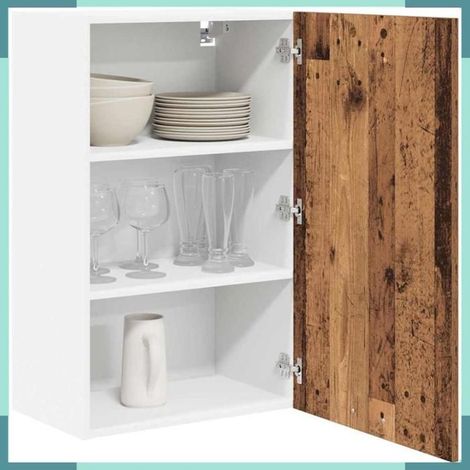 884272 Armoire suspendue Bois ancien et Blanc 50 x 31 x 80 cm (1/5)