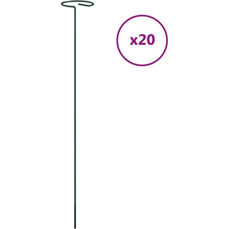 Piquets pour plantes de jardin 20 pcs vert foncé 40 cm acier (1/5)