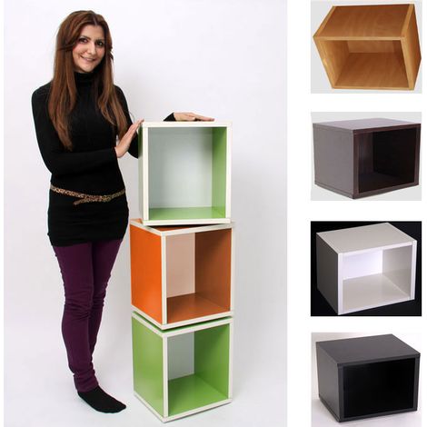 Étagère cube modulaire M73, étagère indépendante, 40x34x29 cm  blanc avec plaque tournante