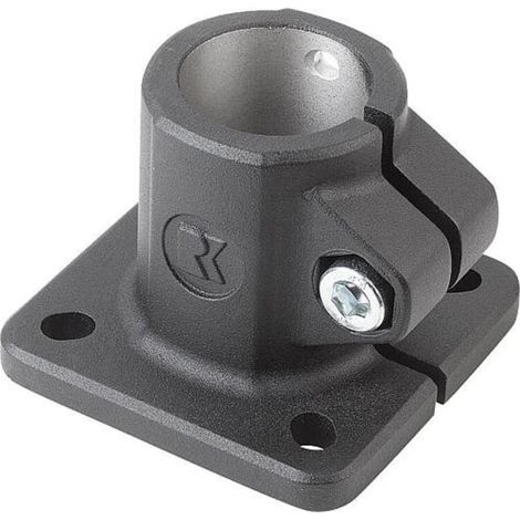 KIPP Rohrverbinder mit Fuß Typ 18 Aluminium schwarz pulverbeschichtet (1/2)
