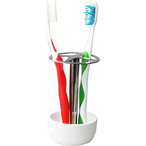 Porte-Brosse à Dents en Métal Blanc, Support de Rangement de Salle Bain (1/5)