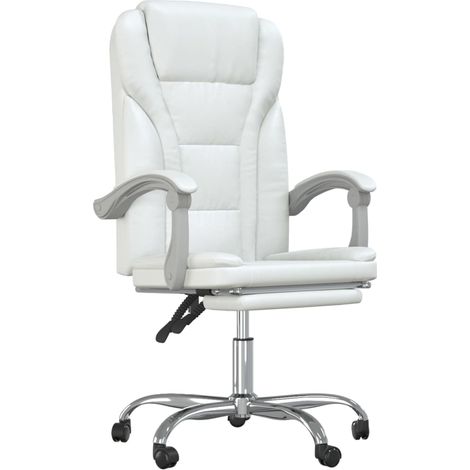 Maison Exclusive - Fauteuil inclinable de bureau Blanc Similicuir
