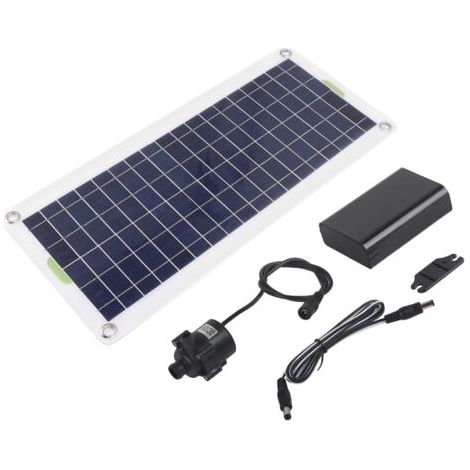 Kit de pompe à eau solaire 30W, panneau solaire en polysilicium, Kit de pompe de fontaine pour fontaine alimentée par le soleil, étang, jardins hydroponiques (1/4)