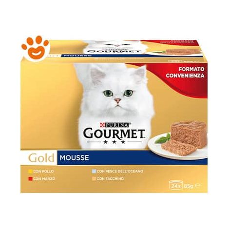Purina Cat Gourmet Gold Mousse Multipack - Confezione 24x85 Gr -