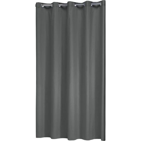 Coloris, Rideau de douche, Polyester/Coton, 180x200 cm, Gris (1/4)