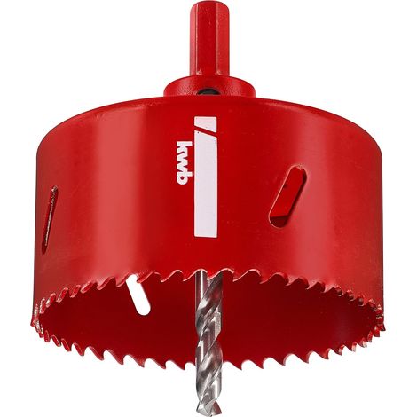 kwb HSS Bi-Metall-Lochsäge Ø 95 mm mit progressiver Vario-Zahnung, hoher Präzision, Sechskantschaft, 38 mm Schnitttiefe und Zentrierbohrer (1/5)