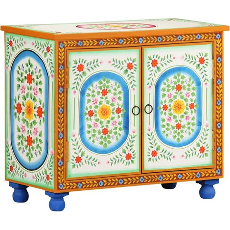 vidaXL Aparador de madera maciza de mango pintado a mano 70x35x60 cm (1/5)