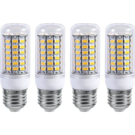 4pcs Ampoule Led Led Maïs Lumière Led Ampoule de Plafond Ventilateur de Plafond Lustre Suspension avec Coque PC et Base Standard E27 pour la Maison (Blanc chaud) (1/5)
