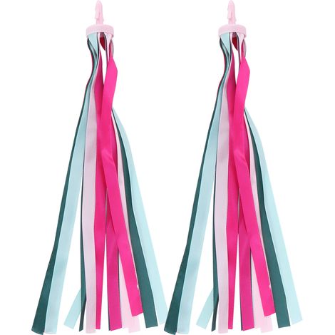 2pcs Ribbon Streamers Decorative Colorful Cloth Tassels for Boys Girls Scooter Bicycle Handlebar1 (1/5)