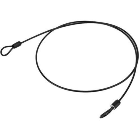 Stainless Steel Bike Security Cable - Double Ended Loops - 100cm Length - Strong and Lightweight - Black Motorcycle Lock (1/4)