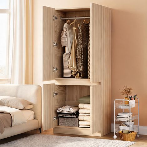Commode coloris natural bois en bois 70 x 40 x 170 cm (1/5)
